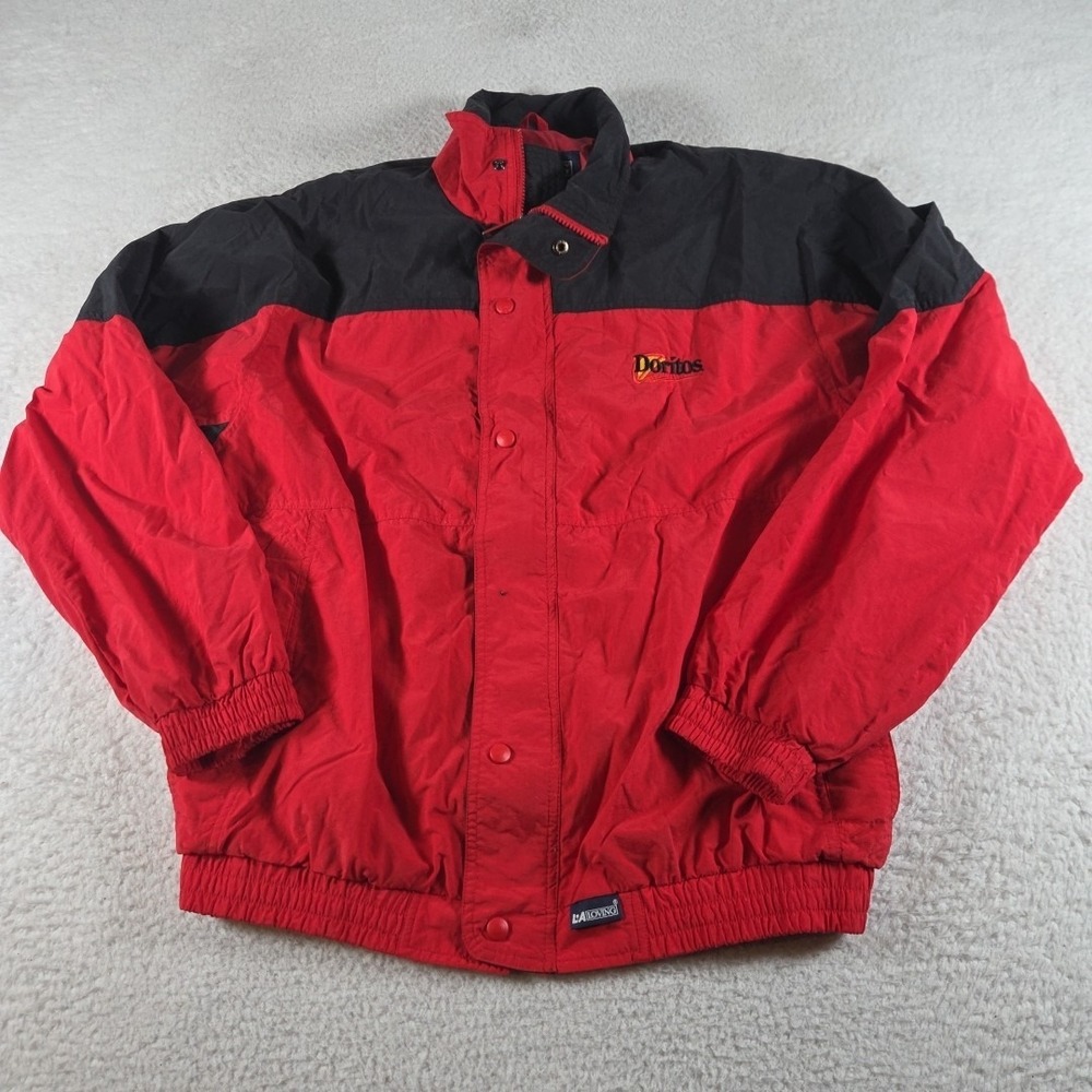 Vintage Doritos‎ Jacket Men's Medium Red Nylon Windbreaker LA Loving Embroidered